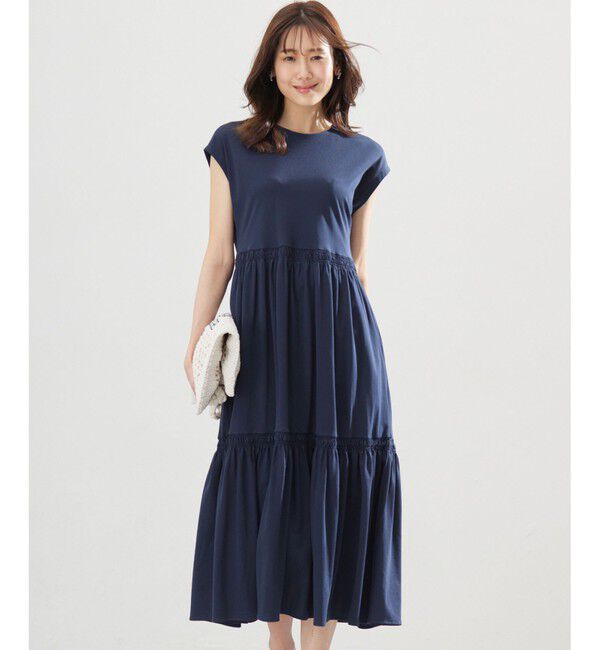 組曲「サマージャージーティアード ワンピース」|ワンピース|ネイビー系