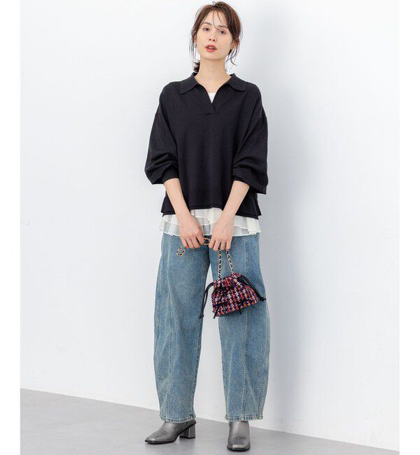 組曲「オーガンジーコンビ ロングTシャツ」|Tシャツ・カットソー|