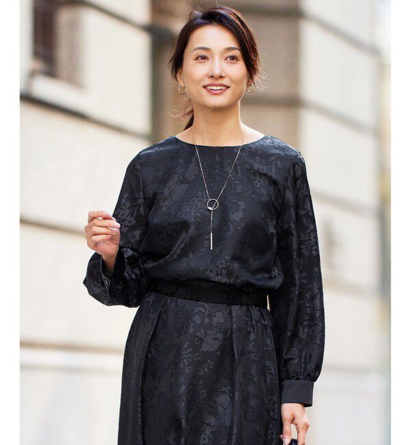 自由区「【セットアップ対応・洗える】オパールプリント ブラウス」|シャツ・ブラウス|ネイビー系5