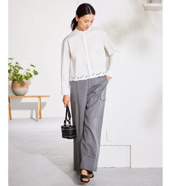 自由区「【洗える】裾刺繍エンブロイダリー ブラウス」|シャツ・ブラウス|