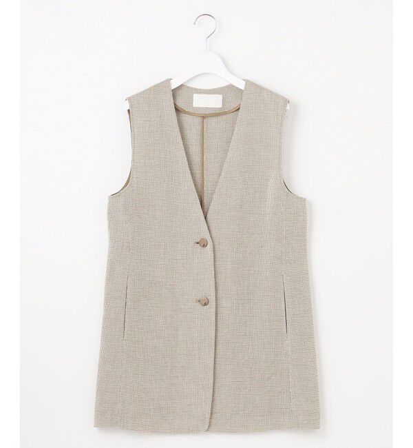 自由区「【洗える】ライトカラミミドル丈 ジレ」|ベスト・ジレ|