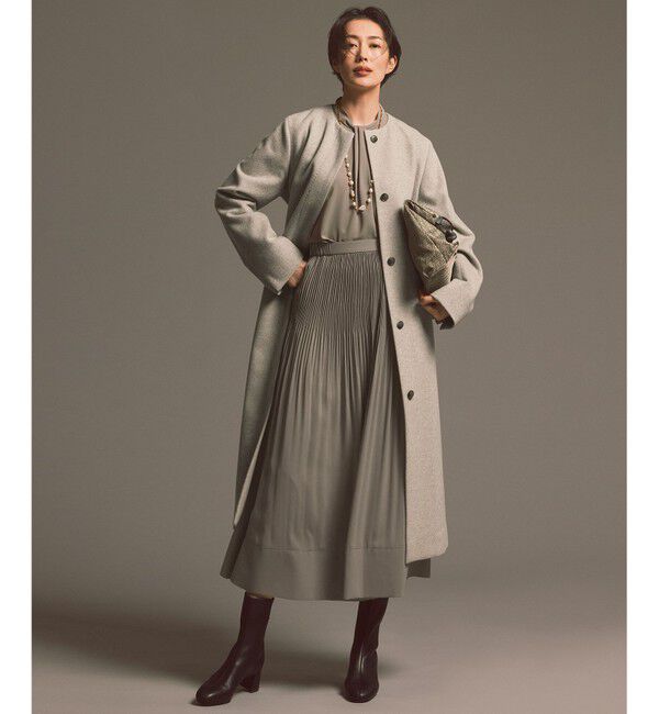 自由区「【定番人気・ウエストゴム・セットアップ対応・セレモニー・通勤】ライトサテンプリーツ スカート」|スカート|