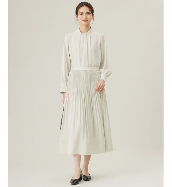 自由区「【定番人気・ウエストゴム・セットアップ対応・セレモニー・通勤】ライトサテンプリーツ スカート」|スカート|