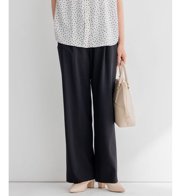 23区「【WEB限定/洗える】2WAYストレッチツイル ワイドパンツ」|その他|ブラック系