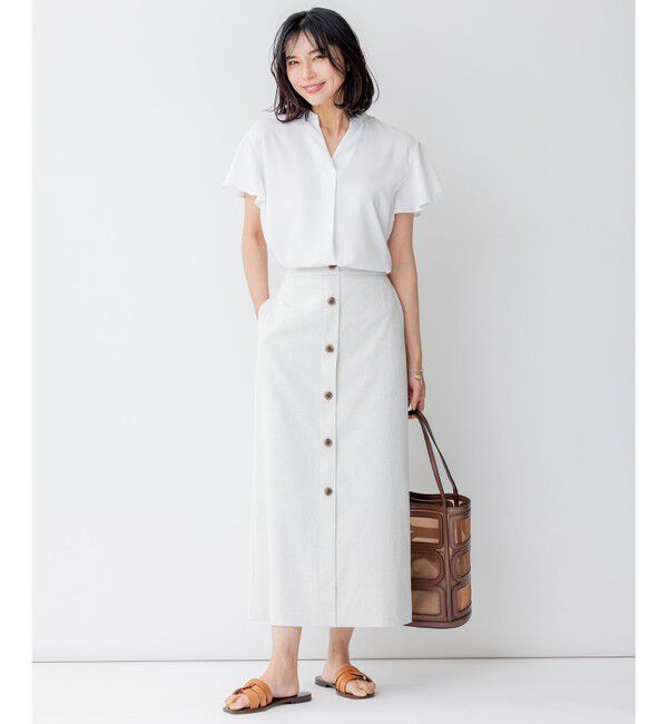 23区「【セットアップ対応】オックスストレッチ スカート」|スカート|