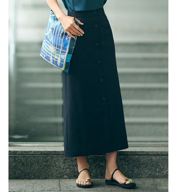 23区「【セットアップ対応】オックスストレッチ スカート」|スカート|ブラック系