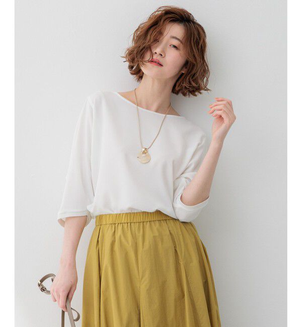 23区「【洗える】ストレッチジョーゼット フォルム カットソー」|Tシャツ・カットソー|ホワイト系