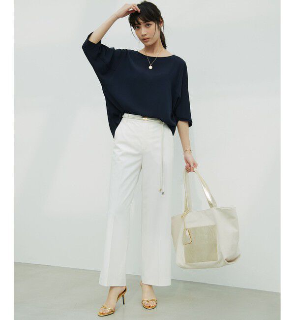 23区「【洗える】ストレッチジョーゼット フォルム カットソー」|Tシャツ・カットソー|