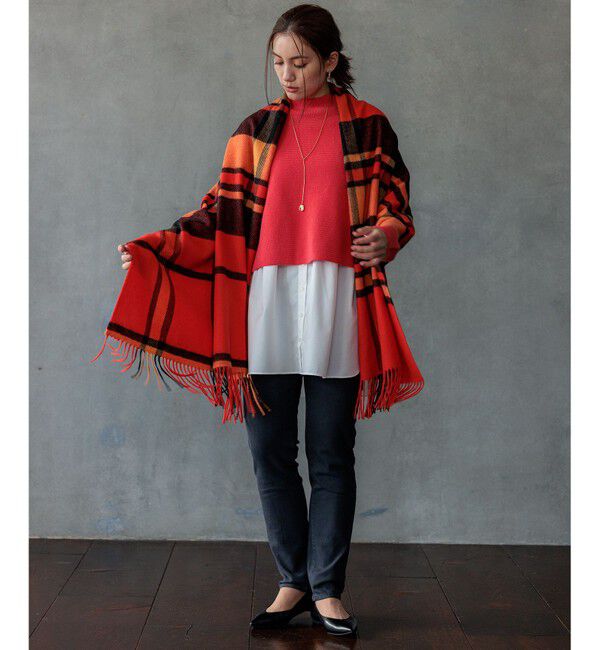 23区「カシミヤ チェック ストール」|ストール|