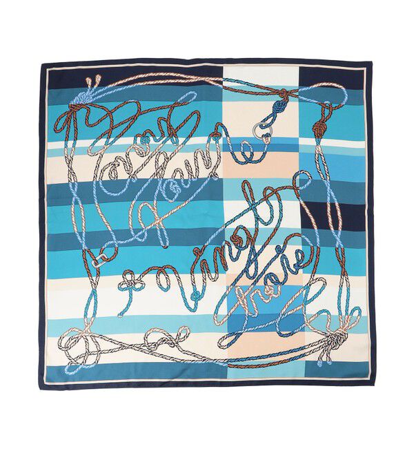 23区「スクエア シルク スカーフ」|バンダナ・スカーフ|ブルー系