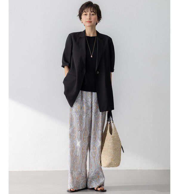 23区「【Oggi6月号掲載/速乾性/接触冷感】シアータンブラー ハーフスリーブ ジャケット」|テーラードジャケット|