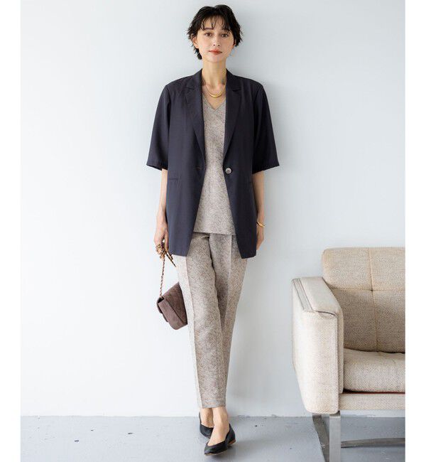 23区「【Oggi6月号掲載/速乾性/接触冷感】シアータンブラー ハーフスリーブ ジャケット」|テーラードジャケット|