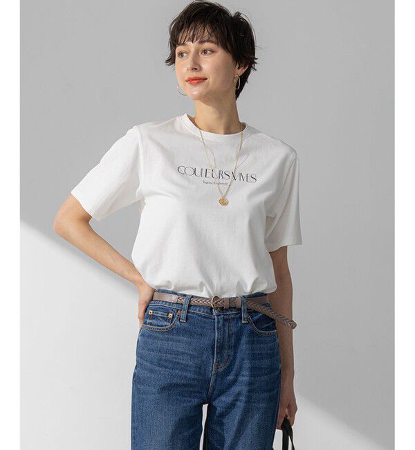 23区「【洗える】ボタニカル カラー Tシャツ」|Tシャツ・カットソー|ホワイト系