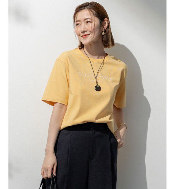 23区「【洗える】ボタニカル カラー Tシャツ」|Tシャツ・カットソー|イエロー系