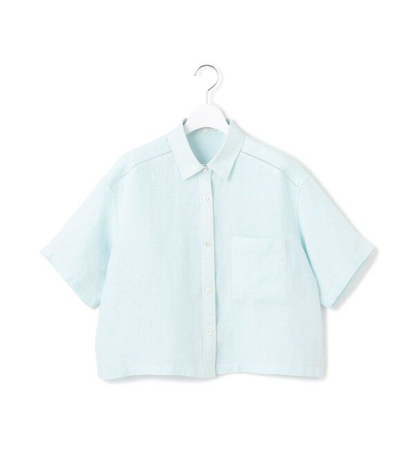 23区「【Oggi7月号掲載/洗える】LIBECOリネン クロップド デザイン シャツ」|シャツ・ブラウス|