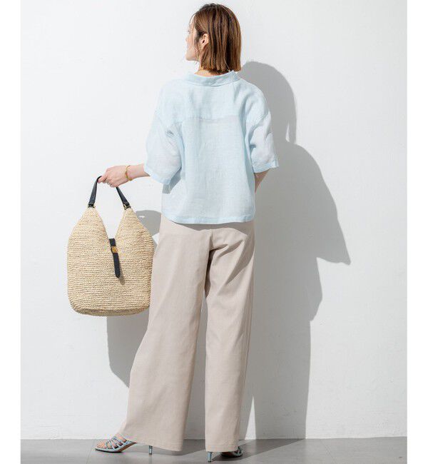 23区「【Oggi7月号掲載/洗える】LIBECOリネン クロップド デザイン シャツ」|シャツ・ブラウス|