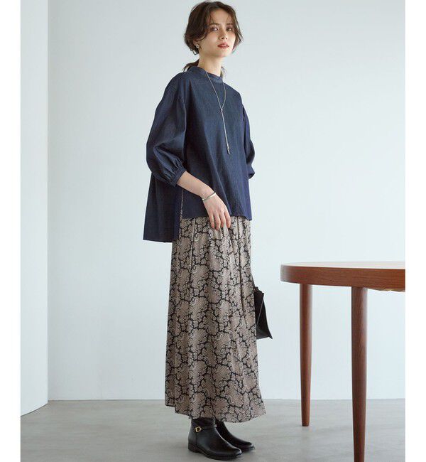 23区「【SLOW/一部店舗限定】ライトオンス デニム バックリボン ブラウス」|シャツ・ブラウス|