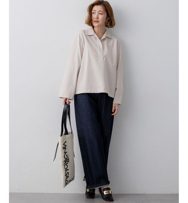 23区「コンパクトツイル スキッパー カットソー」|Tシャツ・カットソー|