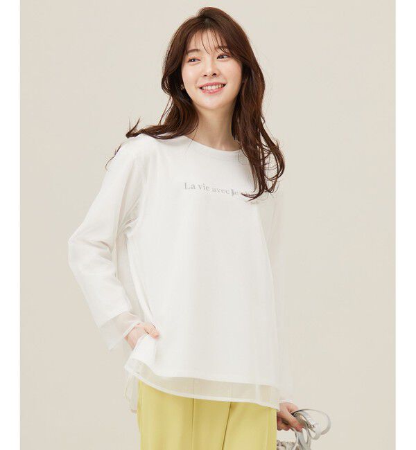 ANY SIS「【貴島明日香さんコラボ】チュールレイニャード猫 Tシャツ」|Tシャツ・カットソー|ﾗｲﾄｸﾞﾚ