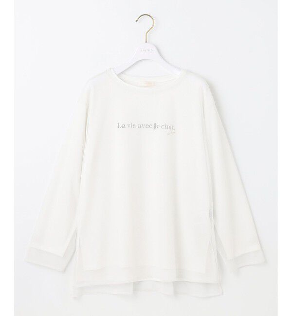 ANY SIS「【貴島明日香さんコラボ】チュールレイニャード猫 Tシャツ」|Tシャツ・カットソー|