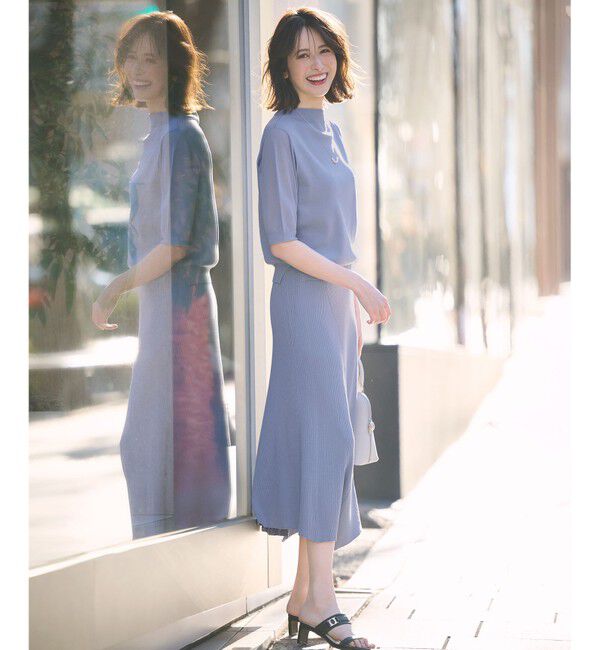 ANY SIS「【好印象企画】ニット セットアップ」|スーツ|ライトブルー