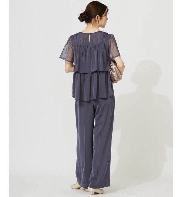 any SiS「【洗える】ティアードトップス&times;ワイドパンツSET」|スーツ|