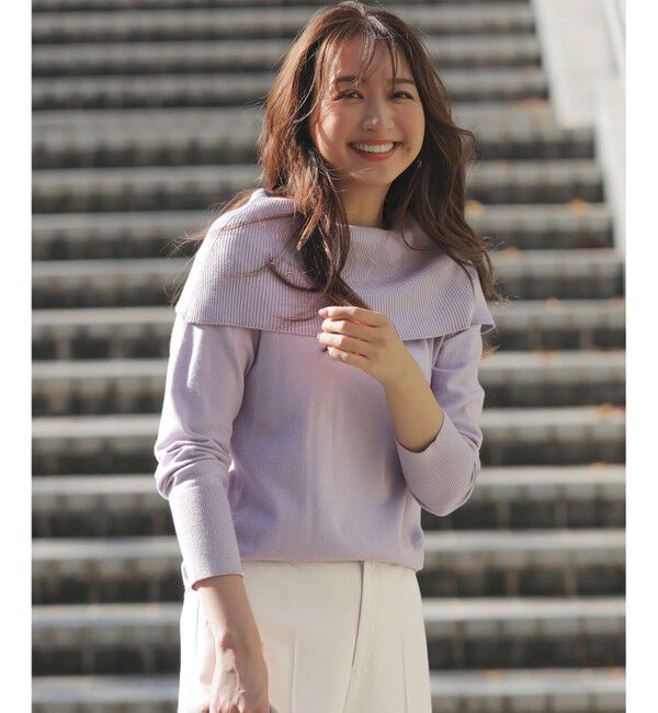 ANY SIS「【WEB・一部店舗限定】オフショルダー ニット」|ニット・セーター|ラベンダー