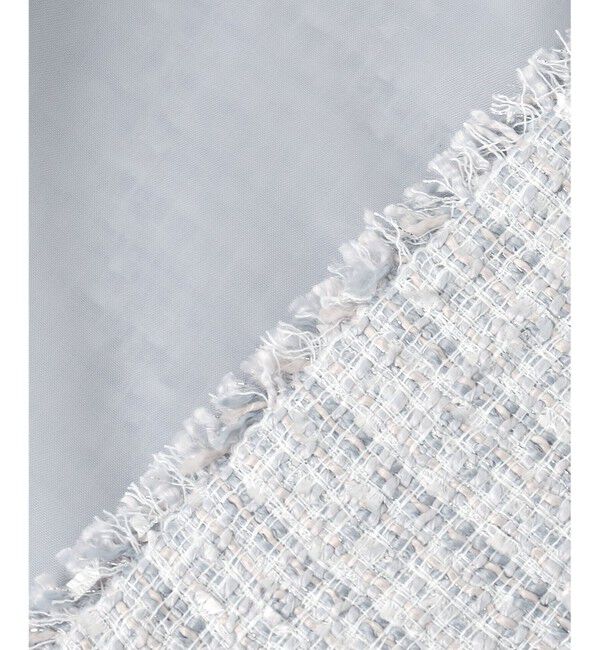 ANY SIS「ノーカラーフリンジツイード ジャケット」|ノーカラージャケット|