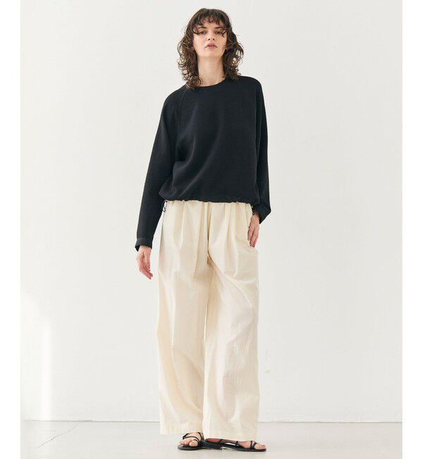 BEIGE,「BROOM / スウェット風プルオーバードロストトップス」|Tシャツ・カットソー|