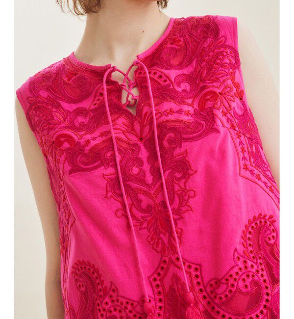 GRACE CONTINENTAL「エスニック刺繍ノースリーブ」|シャツ・ブラウス|