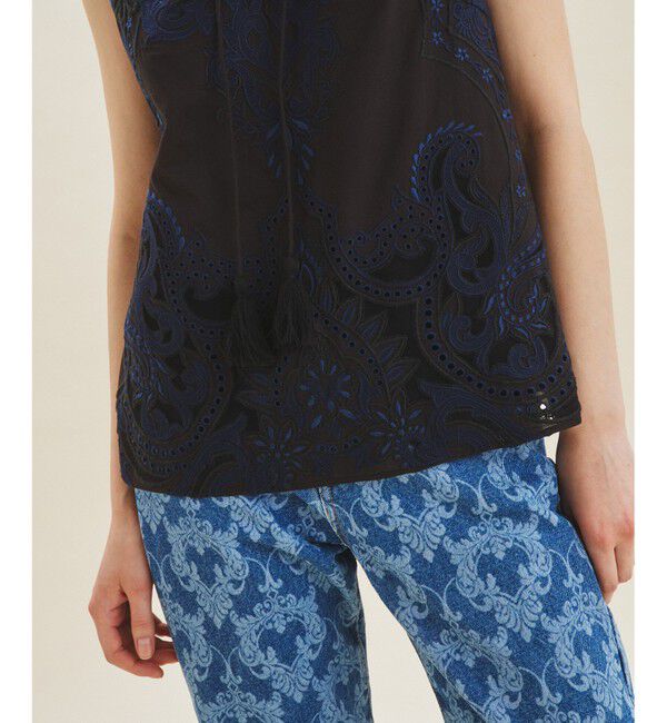 GRACE CONTINENTAL「エスニック刺繍ノースリーブ」|シャツ・ブラウス|