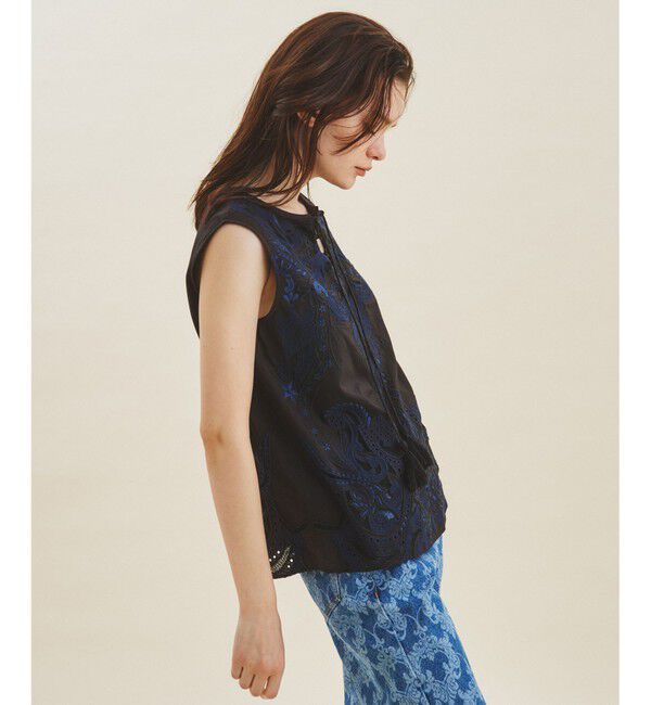 GRACE CONTINENTAL「エスニック刺繍ノースリーブ」|シャツ・ブラウス|