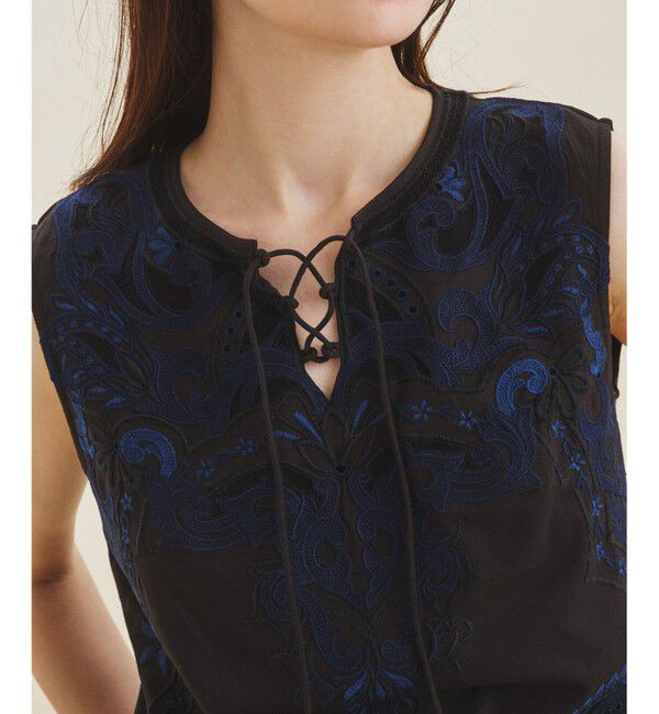 GRACE CONTINENTAL「エスニック刺繍ノースリーブ」|シャツ・ブラウス|