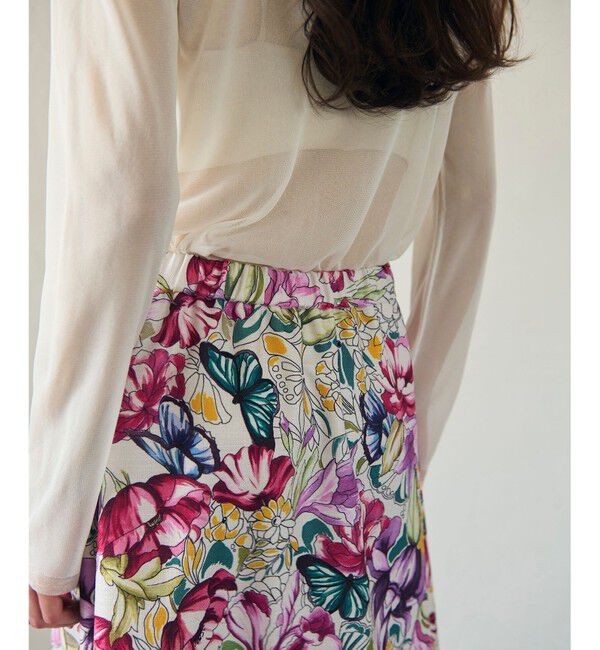 GRACE CONTINENTAL「フラワーガーデンプリントスカート」|スカート|