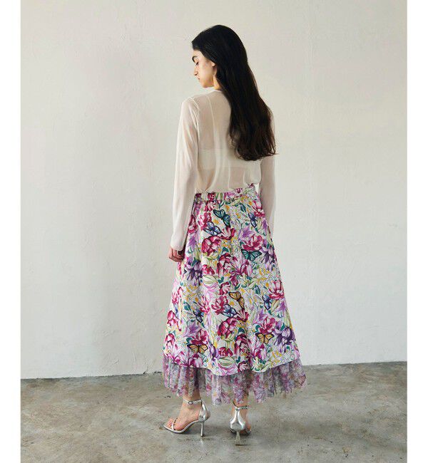 GRACE CONTINENTAL「フラワーガーデンプリントスカート」|スカート|