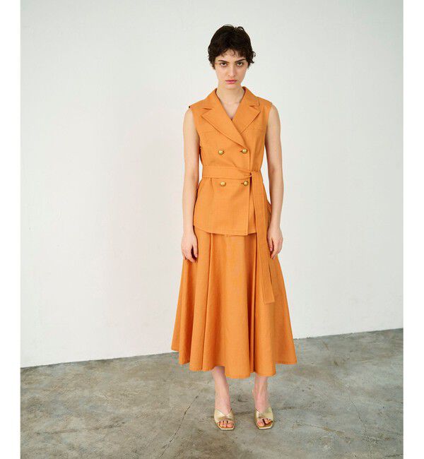 Diagram「リネンタッチタックフレアスカート」|スカート|オレンジ