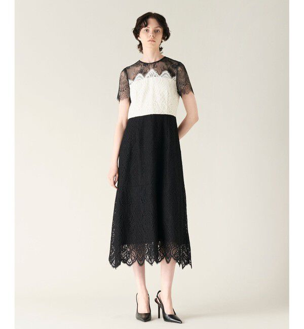 GRACE CONTINENTAL「レース切替フレアドレス」|ドレス|