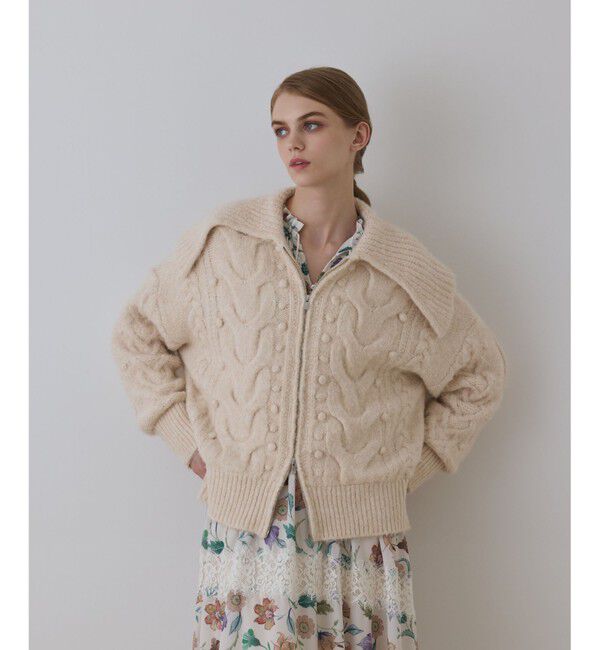 GRACE CONTINENTAL「ヘアリーニットコクーンジャケット」|その他|