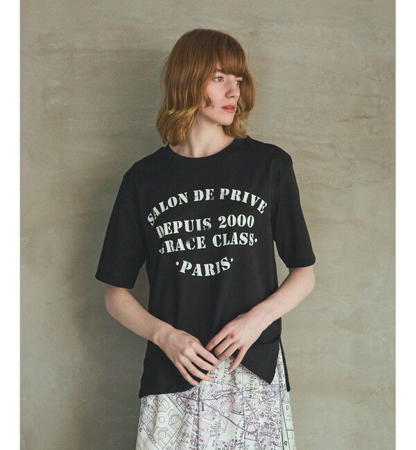 Grace Class「ステンシルレタードT」|Tシャツ・カットソー|ブラック