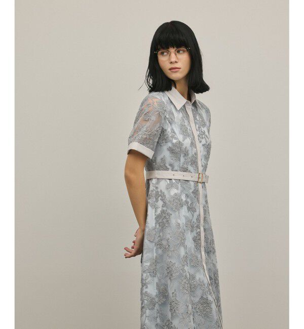 GRACE CONTINENTAL「フラワーコード刺繍ワンピース」|ワンピース|