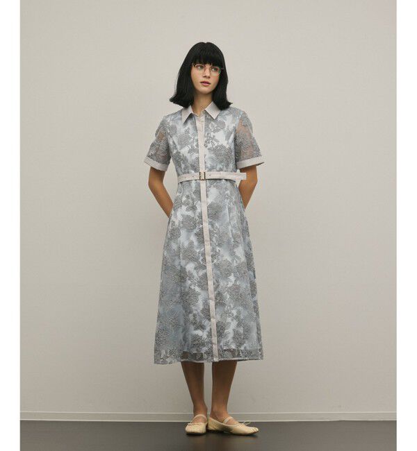 GRACE CONTINENTAL「フラワーコード刺繍ワンピース」|ワンピース|