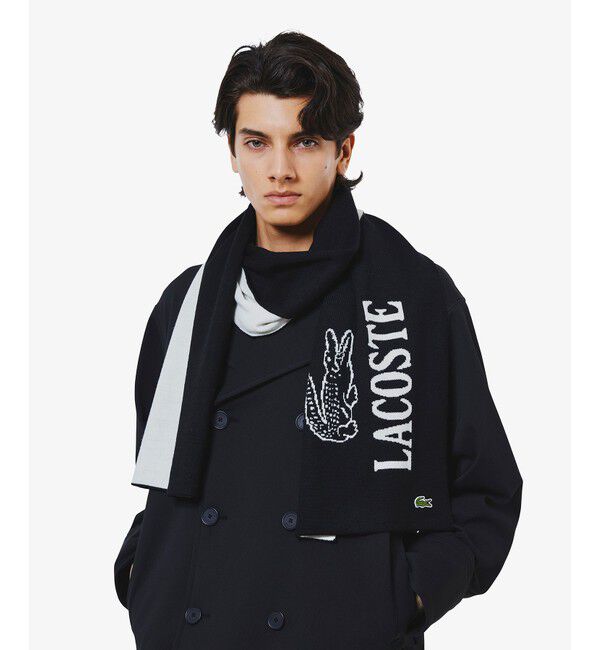 LACOSTE「ウールブレンド ワニロゴジャカードマフラー」|マフラー|