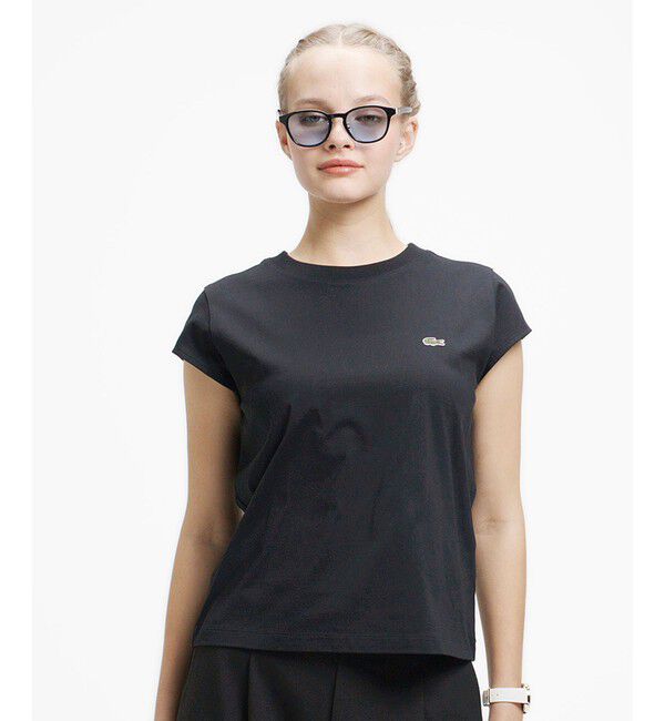 LACOSTE「フレンチスリーブTシャツ」|Tシャツ・カットソー|ブラック