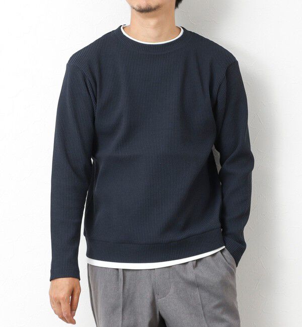 NOLLEY'S goodman「【IRM】《吸水速乾/UVカット》ワッフルダブルカラー LS Tee 25AW」|Tシャツ・カットソー|ネイビー