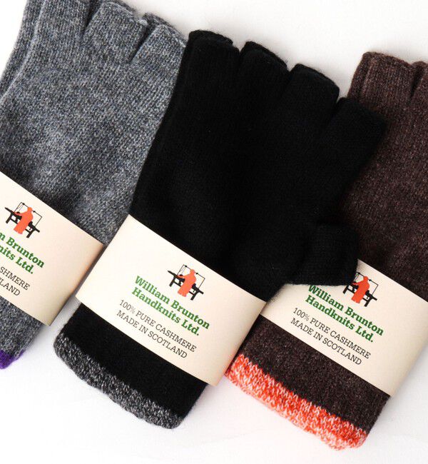 NOLLEY'S goodman「【William Brunton/ウィリアム・ブラントン】別注カシミヤフィンガーレスグローブ」|手袋|ブラック