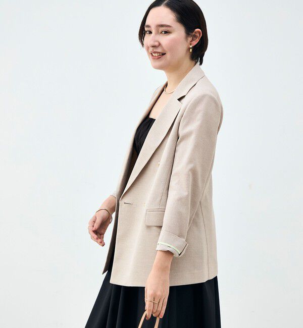 NOLLEY'S「ウォッシャブル麻調スラブWジャケット」|テーラードジャケット|