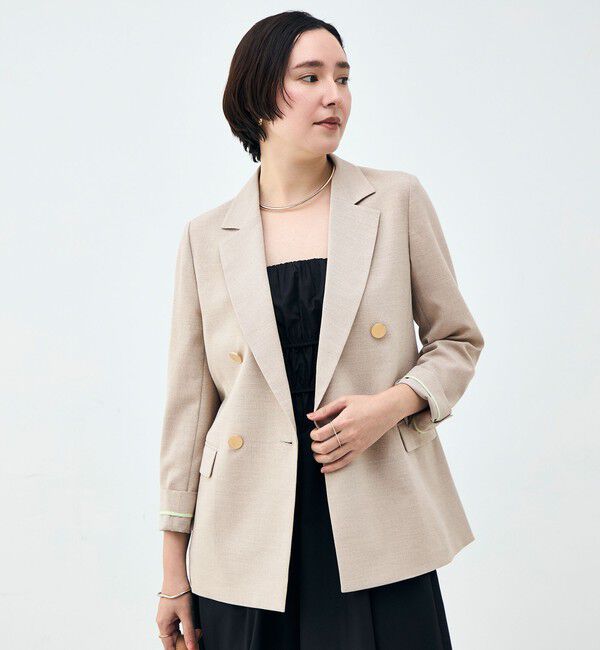 NOLLEY'S「ウォッシャブル麻調スラブWジャケット」|テーラードジャケット|