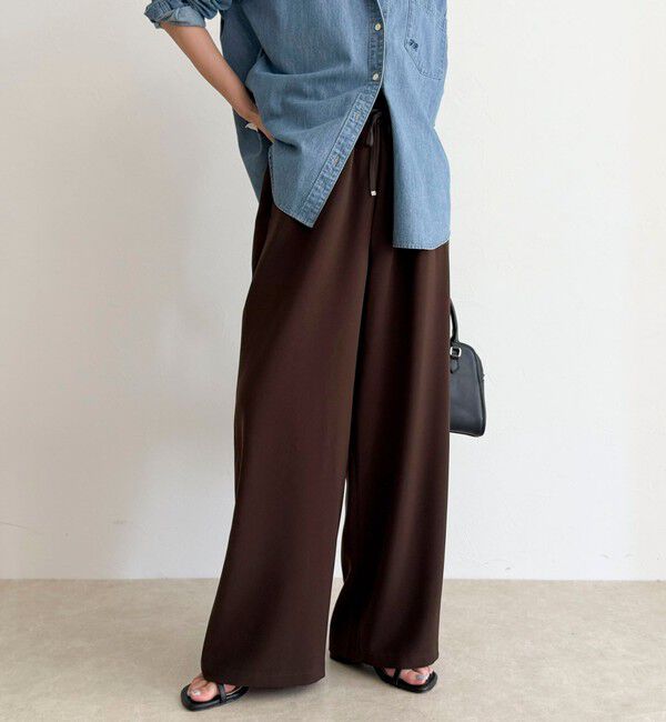 fredy emue「【リピーター続出！/高身長サイズあり】とろみWarmストレートイージーパンツ」|チノ|