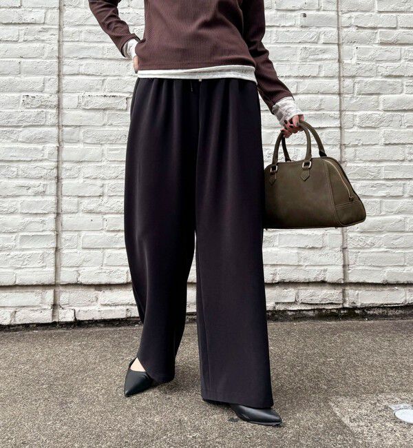 fredy emue「【リピーター続出！/高身長サイズあり】とろみWarmストレートイージーパンツ」|チノ|