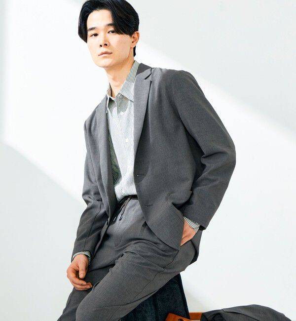 GLOSTER「【セットアップ対応】リネンタッチドビージャケット」|テーラードジャケット|グレー